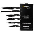 Jogo De Facas Prime Cozinha Antiaderente Inox 6 Peças Preto
