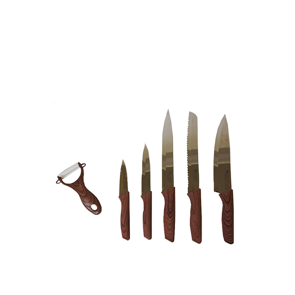 Jogo De Facas Profissional 6 Peças Aço Inox 4085 Alomi