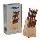 Jogo De Facas Tradicional Com Laminas Em Aço Inox E Cabos Mad