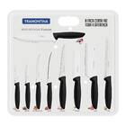 Jogo de Facas Tramontina Plenus com Lâminas em Aço Inox e Cabos de Polipropileno Preto 9 Peças