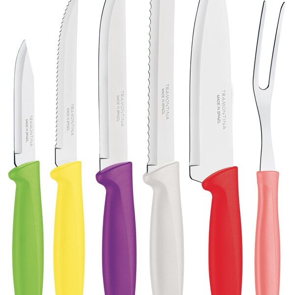 Jogo De Facas Tramontina Plenus Com Lâminas Em Aço Inox E Cab
