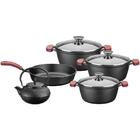 Jogo De Ferro 5 Pçs Ferro C/ Chaleira 1,5l Preta Mta