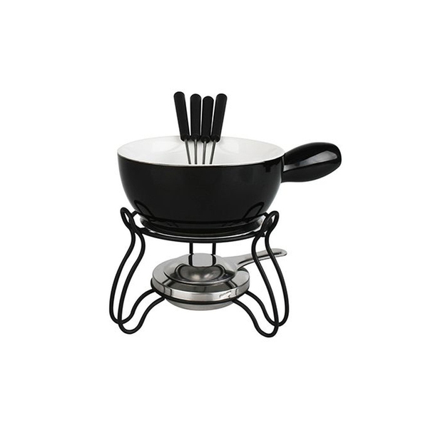 Jogo De Fondue Lausanne 8 Peças Preto Queijo Chocolate