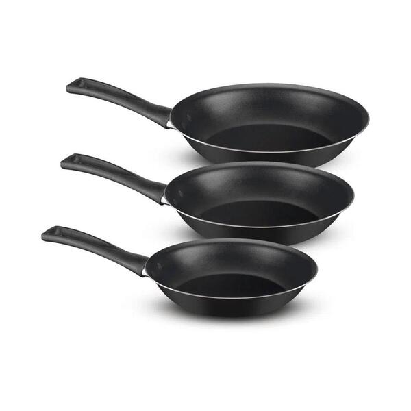 Jogo De Frigideira Todo Dia 03 Peças Preta - Rochedo