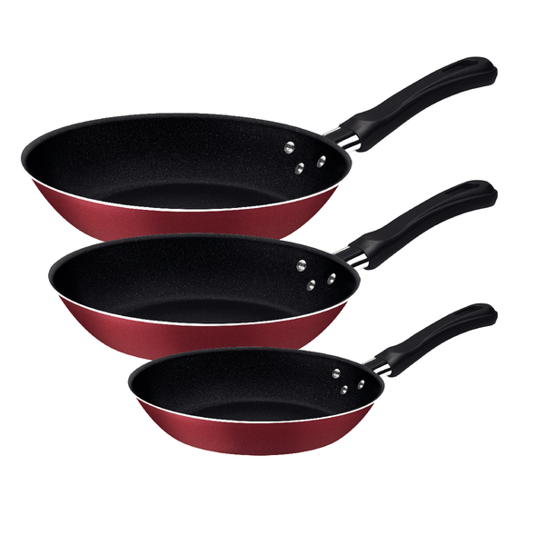 Jogo De Frigideiras 3 Peças Antiaderente E Poliester Caribe V