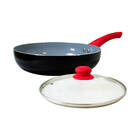 Jogo De Frigideiras Antiaderente Kitchen Com Tampa De Vidro -