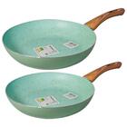 Jogo De Frigideiras Antiaderente Revestimento Cerâmica 2 Peça