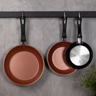 Jogo de Frigideiras Tramontina Linz Revestimento Interno Antiaderente Starflon Max e Externo de Poliéster Preto 3 Peças