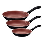 Jogo de Frigideiras Tramontina Linz Revestimento Interno Antiaderente Starflon Max e Externo de Poliéster Preto 3 Peças