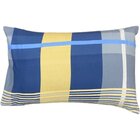 Jogo De Fronha Microfibra Estampada 47x70cm Azul Xadrez