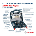 Jogo de Furar e Parafusar Azul X-Line 103 Peças Bosch