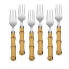 Jogo De Garfo De Sobremesa Inox Modelo Bambu 6 Peças - Mimo