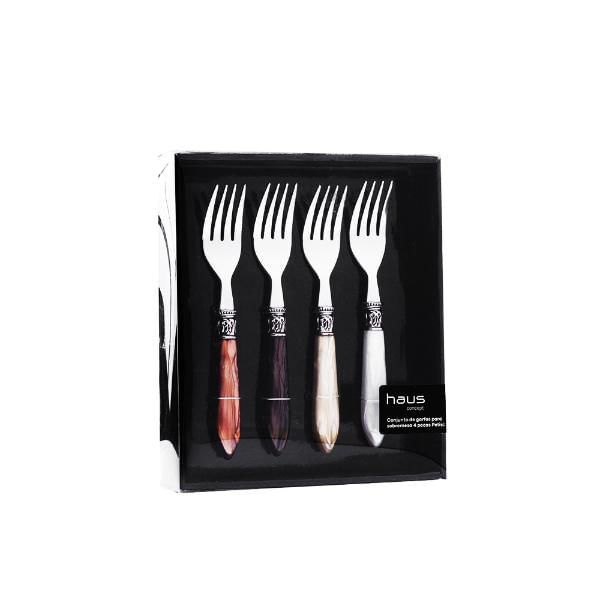 Jogo De Garfos De Sobremesa Em Inox Brinox 4 Peças