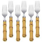 Jogo De Garfos Inox E Plastico Modelo Bambu 6 Peças - Mimo