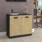 Jogo De Gaveteiro E Balcão Baixo Rennes Natura/preto