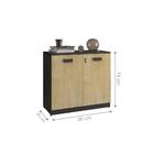 Jogo De Gaveteiro E Balcão Baixo Rennes Natura/preto