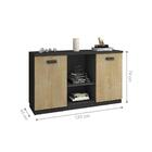 Jogo De Gaveteiro E Balcão Piece Natura Preto