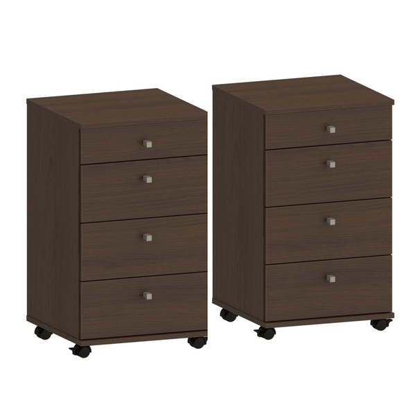 Jogo De Gaveteiros Com Rodízios 4 Gavetas Tasha Castanho