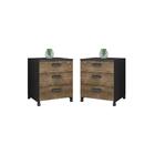 Jogo De Gaveteiros Milan Castanho/preto