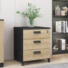 Jogo De Gaveteiros Milan Natura/preto