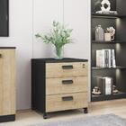 Jogo De Gaveteiros Milan Natura/preto