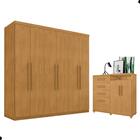 Jogo De Guarda Roupa E Cômoda Itabatã Naturalle