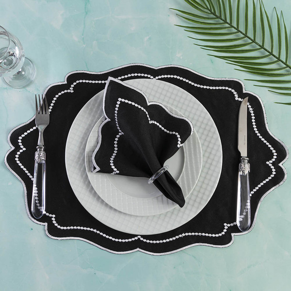 Jogo De Guardanapos Sousplat Americano 12 Peças Bordado Decor