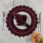 Jogo De Guardanapos Sousplat Americano 12 Peças Bordado Decor