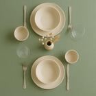Jogo De Jantar 18 Peças Bio Latte Cerâmica Off White Prato Ra