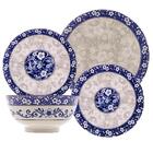 Jogo De Jantar De Porcelana Blue Garden 16 Peças - Lyor Jj005