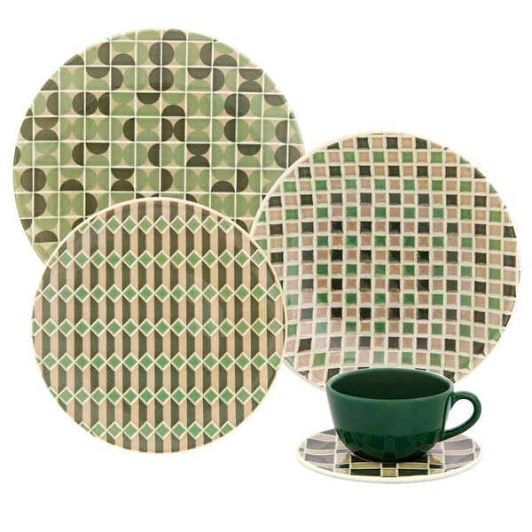 Jogo De Jantar E Chá Unni Piastrella - 20 Peças - Oxford