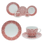Jogo De Jantar Em Porcelana Lyor Coral Mail Box 42 Peças