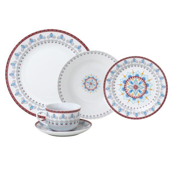 Jogo De Jantar Em Porcelana Wolff Super White Mandala 20 Peças