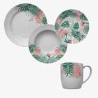 Jogo De Jantar Porcelana 16 Peças Com Pratos Rasos E Fundos F