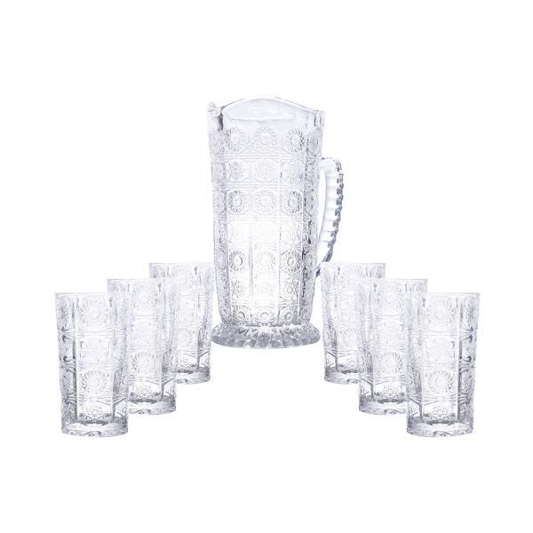 Jogo De Jarra Com 6 Copos Wolff Starry 7 Peças