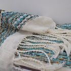 Jogo De Lavabo Verde Claro E Cru Em Algodão