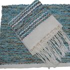 Jogo De Lavabo Verde Claro E Cru Em Algodão