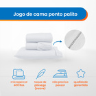 Jogo De Lençol 3 Pçs 400 Fios Ponto Palito Para Cama De Casal