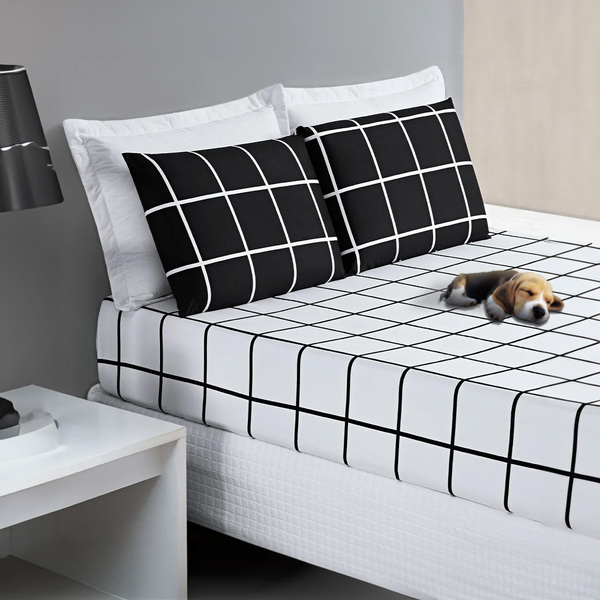 Jogo De Lençol 3 Pçs Casal Madri Micropercal 200 Fios Preto