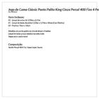 Jogo De Lençol 400 Fios Cinza Percal King Ponto Palito 4 Peça