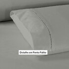 Jogo De Lençol 400 Fios Cinza Percal King Ponto Palito 4 Peça