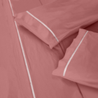 Jogo de Lençol 400 Fios King Ponto Palito 3pcs Salmão Casa Do