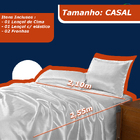 Jogo De Lençol 4pçs Casal Cetim Branco Casen Com Fronha