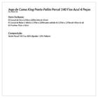 Jogo De Lençol Azul King Ponto Palito Percal 140 Fios 4 Peças