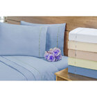 Jogo De Lençol Azul Ponto Palito Queen 140 Fios 3 Peças Tecid