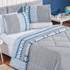 Jogo De Lençol Azul Queen 4 Peças Cairo 80% Algodão / 20% Pol