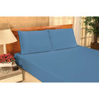 Jogo De Lençol Azul Queen Microfibra 3 Peças Microfibra