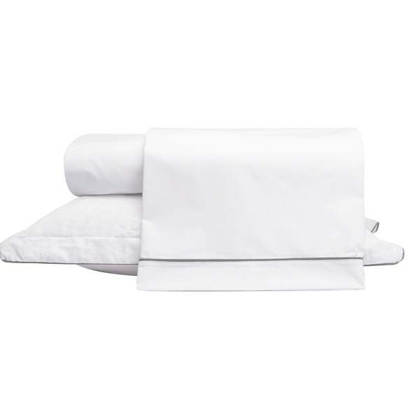 Jogo De Lençol Basics Em Vivo Branco E Cinza 200 Fios Casal