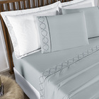 Jogo De Lençol Bordado Titanium King 4 Peças Barato - Cinza -