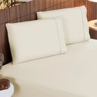 Jogo De Lençol Cama Casal 400 Fios  Ponto Palito 3 Peças Casa